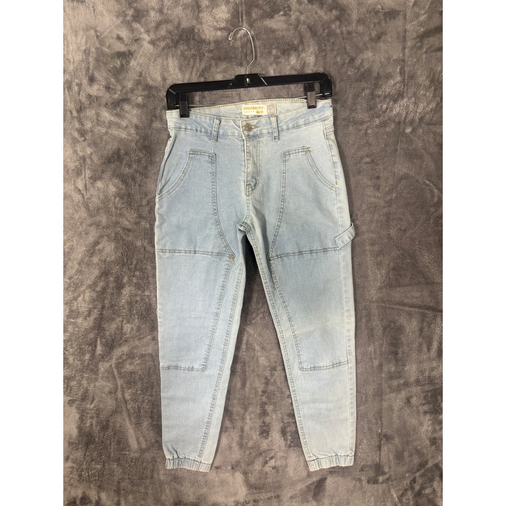 Celebrity Ace Light Wash Denim Joggers Womens 5/27 Carpenter Utility Jeans